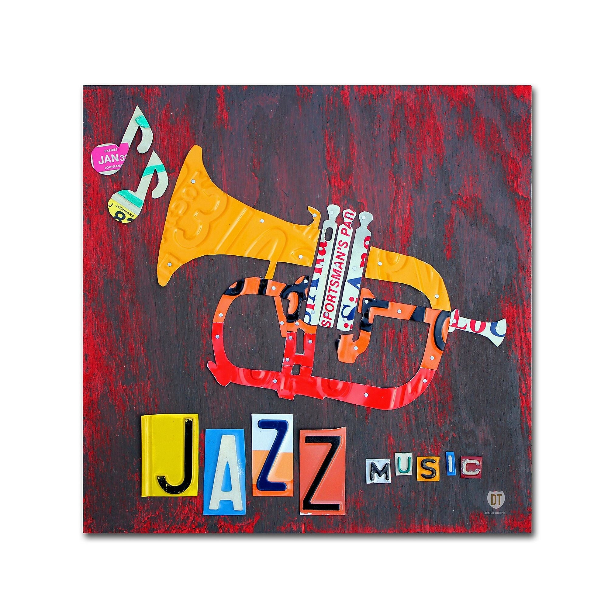 Trademark Fine Art ''Jazz Trumpet'' by Design Turnpike 35" x 35" Canvas Art (ALI1269-C3535GG)