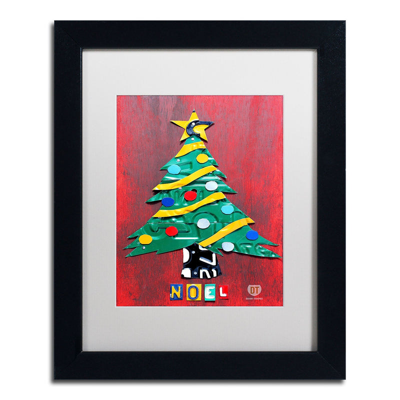 Trademark Fine Art ''Noel Christmas Tree'' by Design Turnpike 11" x 14" White Matted Black Frame (ALI1274-B1114MF)
