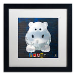Trademark Fine Art ''Grunt The Hippo'' by Design Turnpike 16" x 16" White Matted Black Frame (ALI1279-B1616MF)