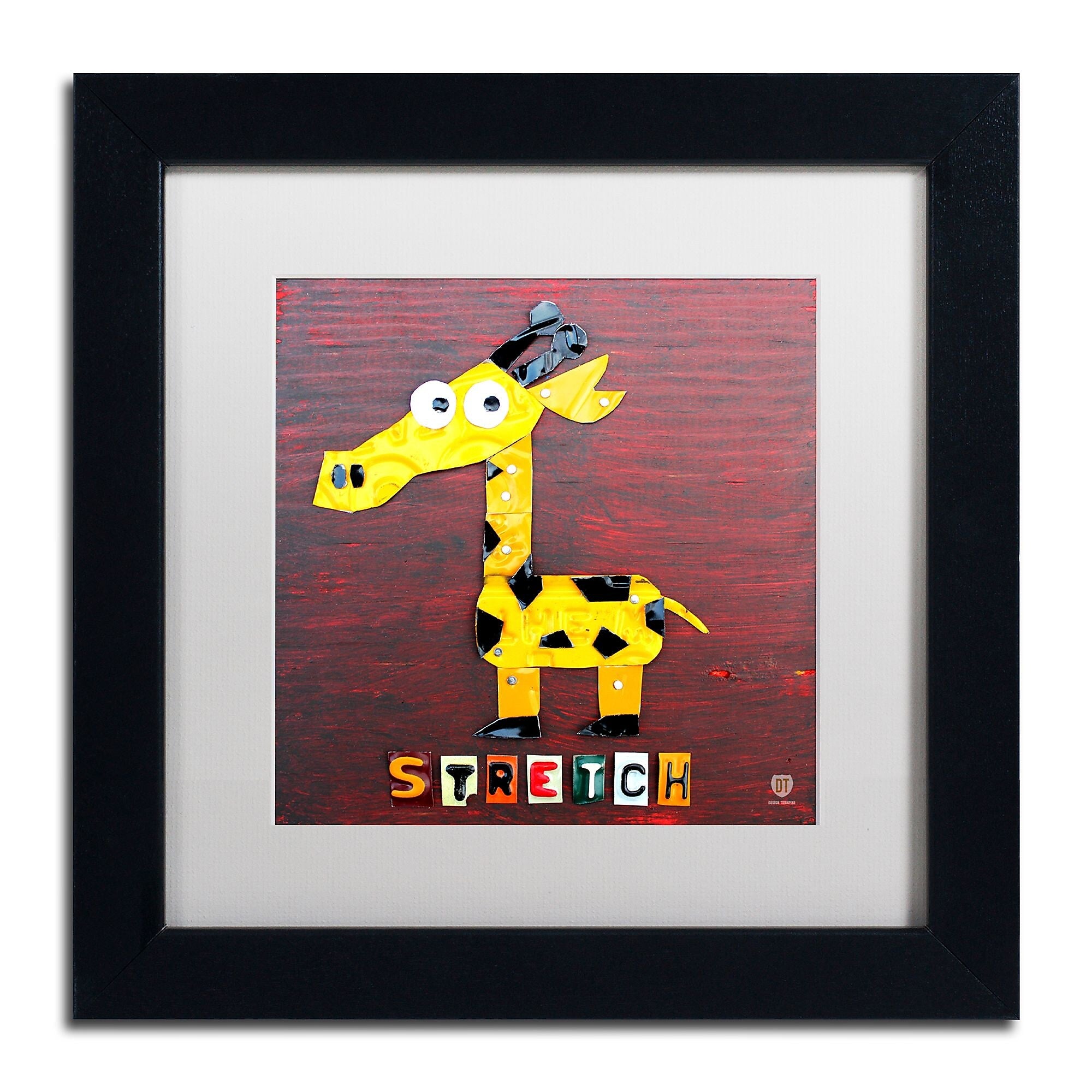Trademark Fine Art ''Grunt The Hippo'' by Design Turnpike 11" x 11" White Matted Black Frame (ALI1280-B1111MF)