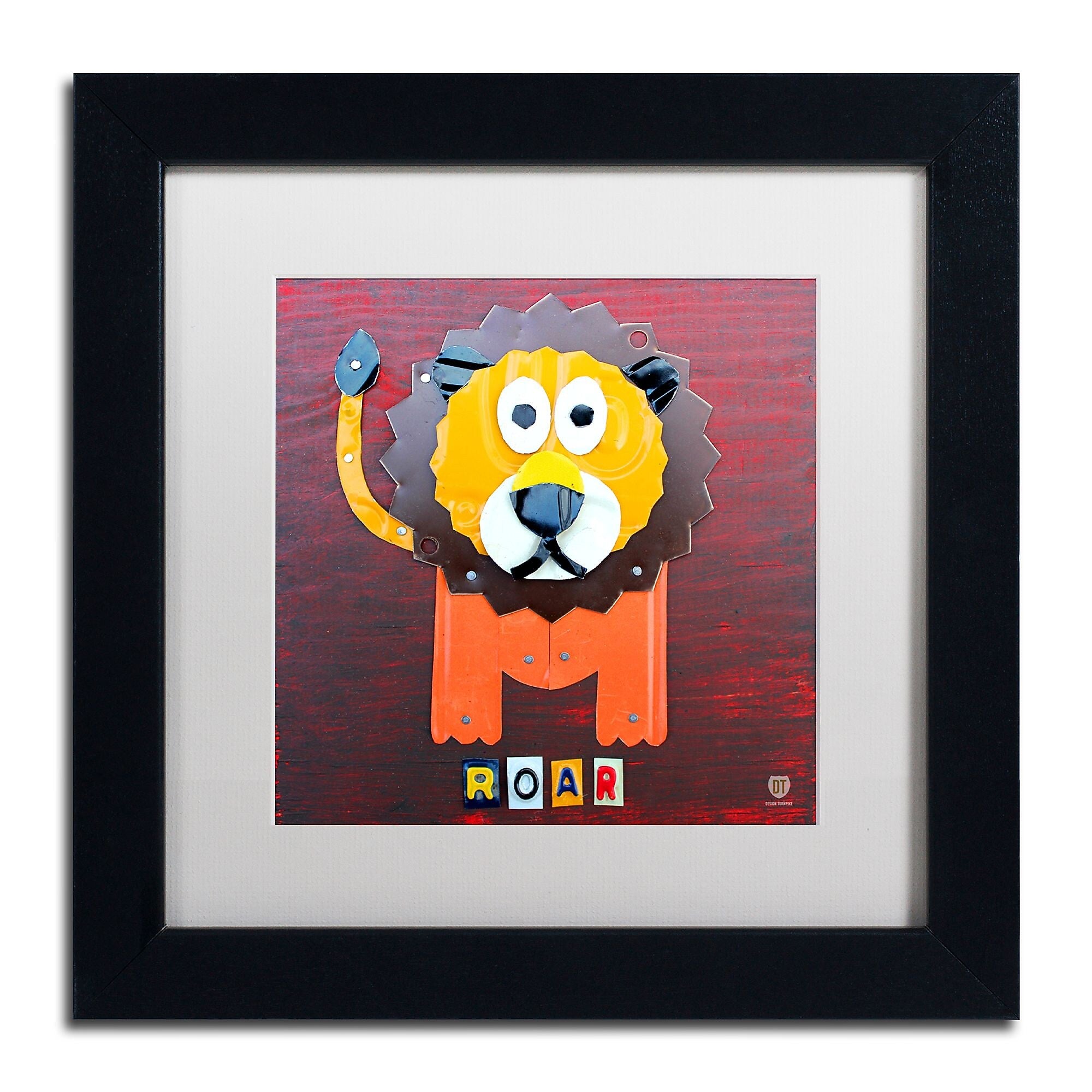 Trademark Fine Art ''Roar The Lion'' by Design Turnpike 11" x 11" White Matted Black Frame (ALI1281-B1111MF)