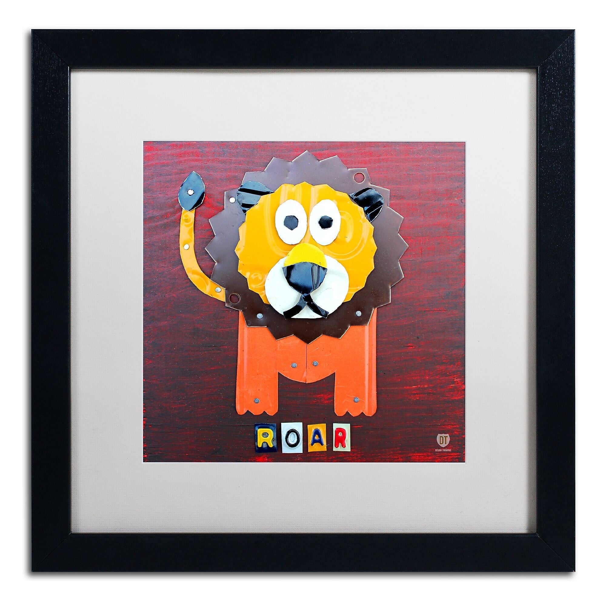 Trademark Fine Art ''Roar The Lion'' by Design Turnpike 16" x 16" White Matted Black Frame (ALI1281-B1616MF)