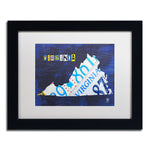 Trademark Fine Art ''Virginia License Plate Map'' by Design Turnpike 11" x 14" White Matted Black Frame (ALI1283-B1114MF)