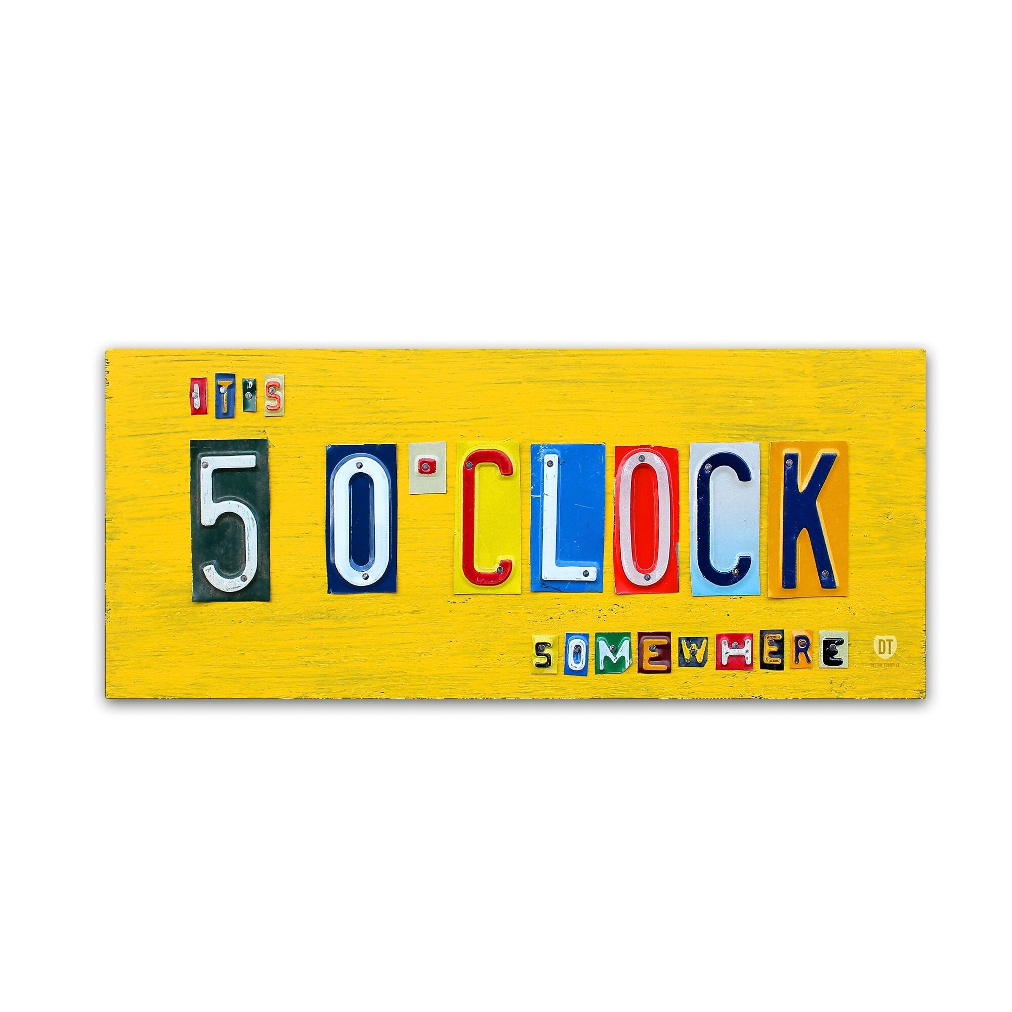 Trademark Fine Art ''It's 5 O'Clock Somewhere'' by Design Turnpike 10" x 24" Canvas Art (ALI1284-C1024GG)