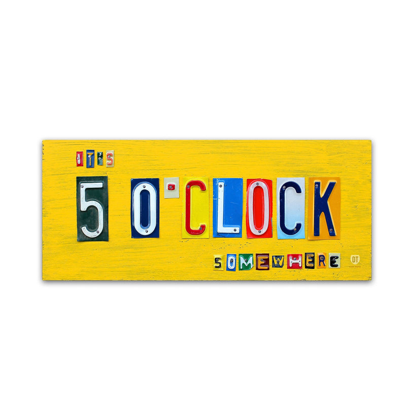 Trademark Fine Art ''It's 5 O'Clock Somewhere'' by Design Turnpike 10" x 24" Canvas Art (ALI1284-C1024GG)