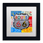 Trademark Fine Art ''Route 66 Road Sign'' by Design Turnpike 11" x 11" White Matted Black Frame (ALI1285-B1111MF)