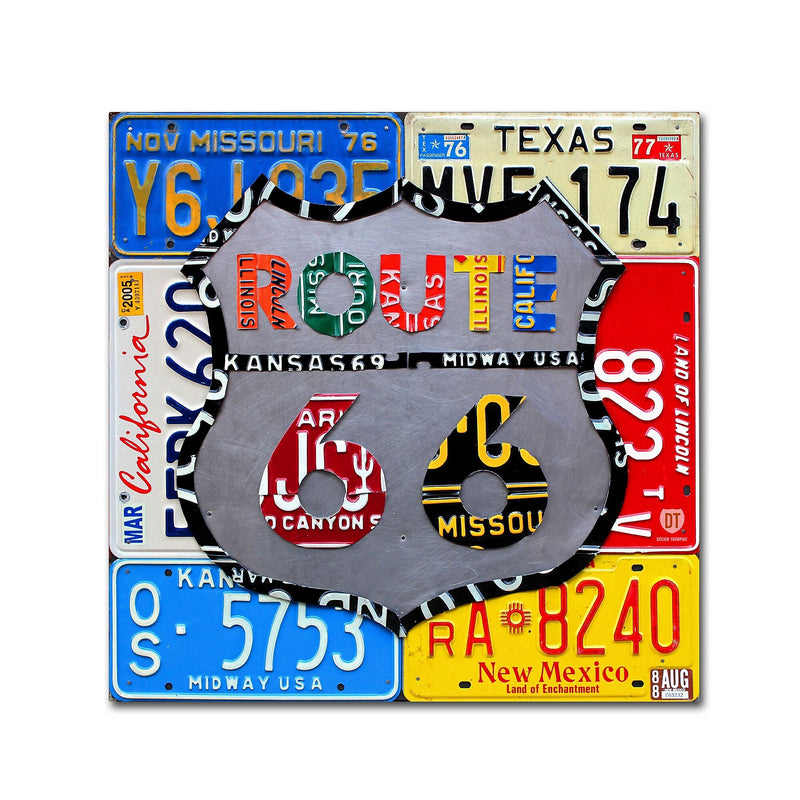 Trademark Fine Art ''Route 66 Road Sign'' by Design Turnpike 35" x 35" Canvas Art (ALI1285-C3535GG)