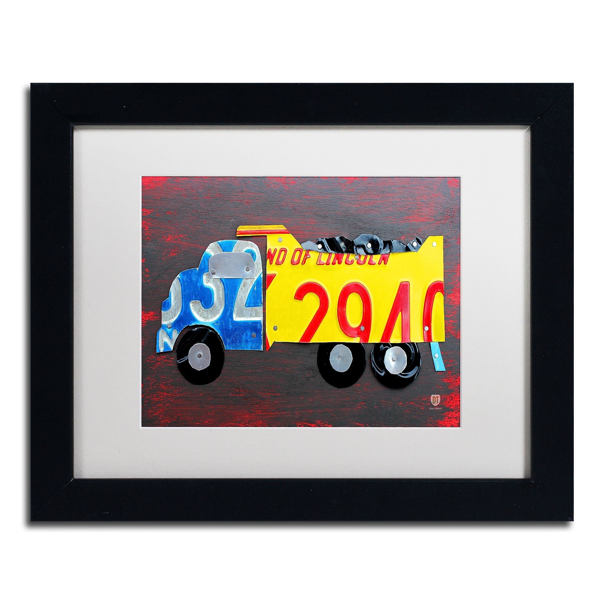 Trademark Fine Art ''Dump Truck'' by Design Turnpike 11" x 14" White Matted Black Frame (ALI1288-B1114MF)