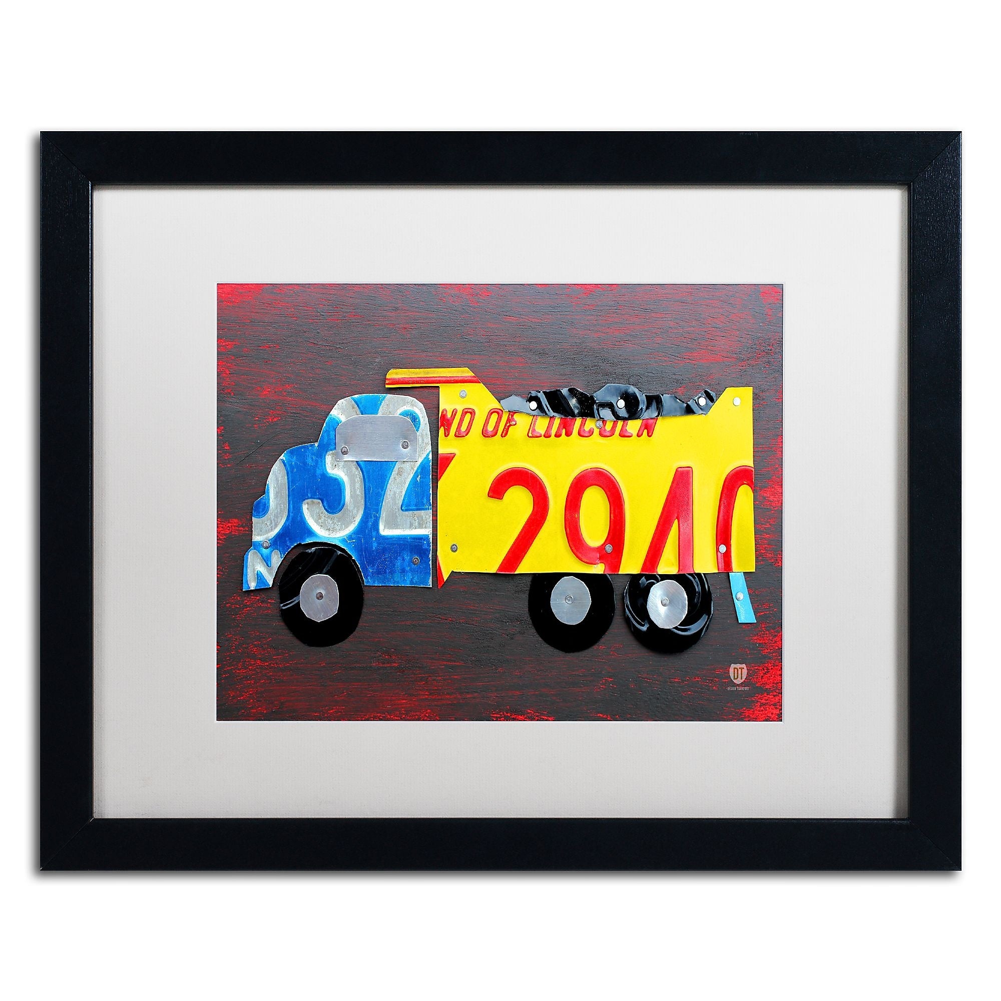 Trademark Fine Art ''Dump Truck'' by Design Turnpike 16" x 20" White Matted Black Frame (ALI1288-B1620MF)
