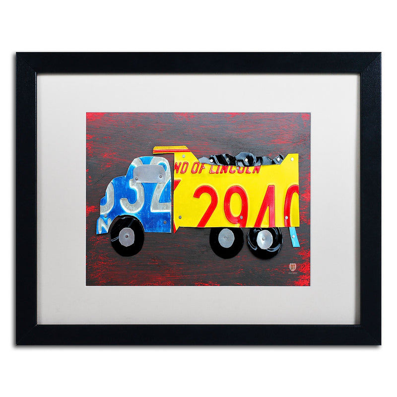 Trademark Fine Art ''Dump Truck'' by Design Turnpike 16" x 20" White Matted Black Frame (ALI1288-B1620MF)
