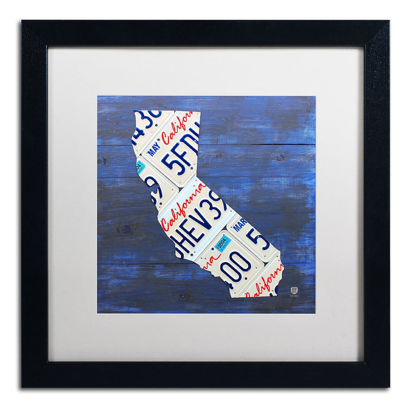 Trademark Fine Art ''California License Plate'' by Design Turnpike 16" x 16" White Matted Black Frame (ALI1290-B1616MF)