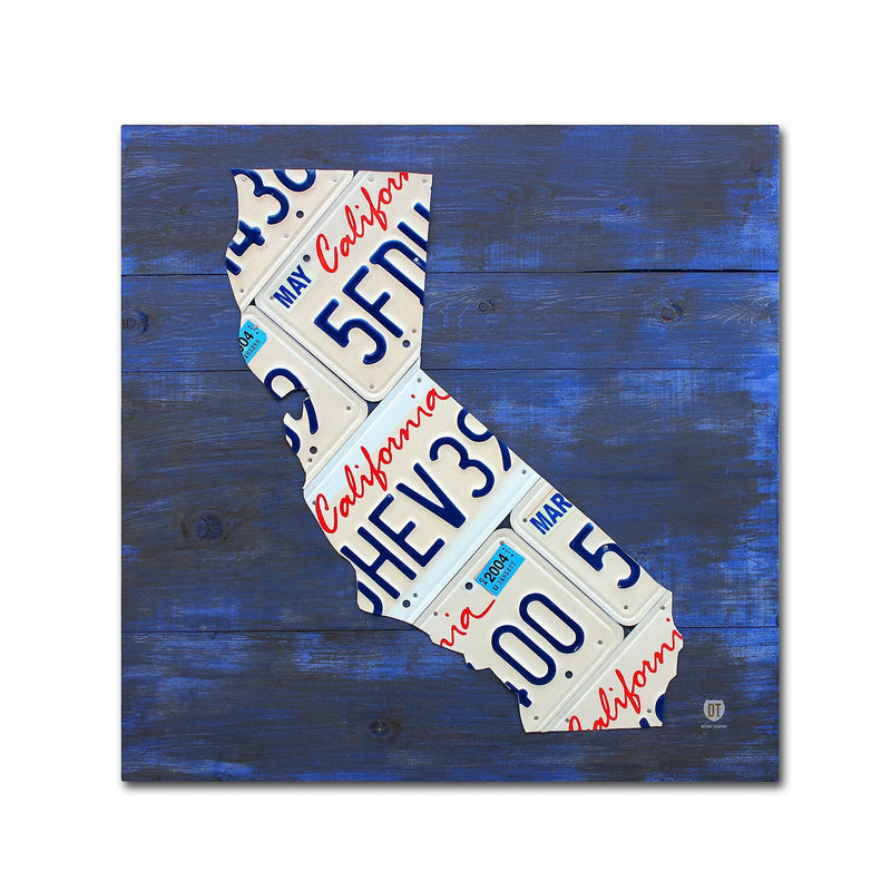 Trademark Fine Art ''California License Plate Map'' by Design Turnpike 35" x 35" Canvas Art (ALI1290-C3535GG)