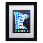 Trademark Fine Art ''Minnesota License Plate Map'' by Design Turnpike 11" x 14" White Matted Black Frame (ALI1294-B1114MF)