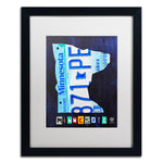 Trademark Fine Art ''Minnesota License Plate Map'' by Design Turnpike 16" x 20" White Matted Black Frame (ALI1294-B1620MF)