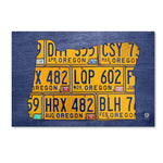 Trademark Fine Art ''Oregon License Plate Map'' by Design Turnpike 22" x 32" Canvas Art (ALI1295-C2232GG)
