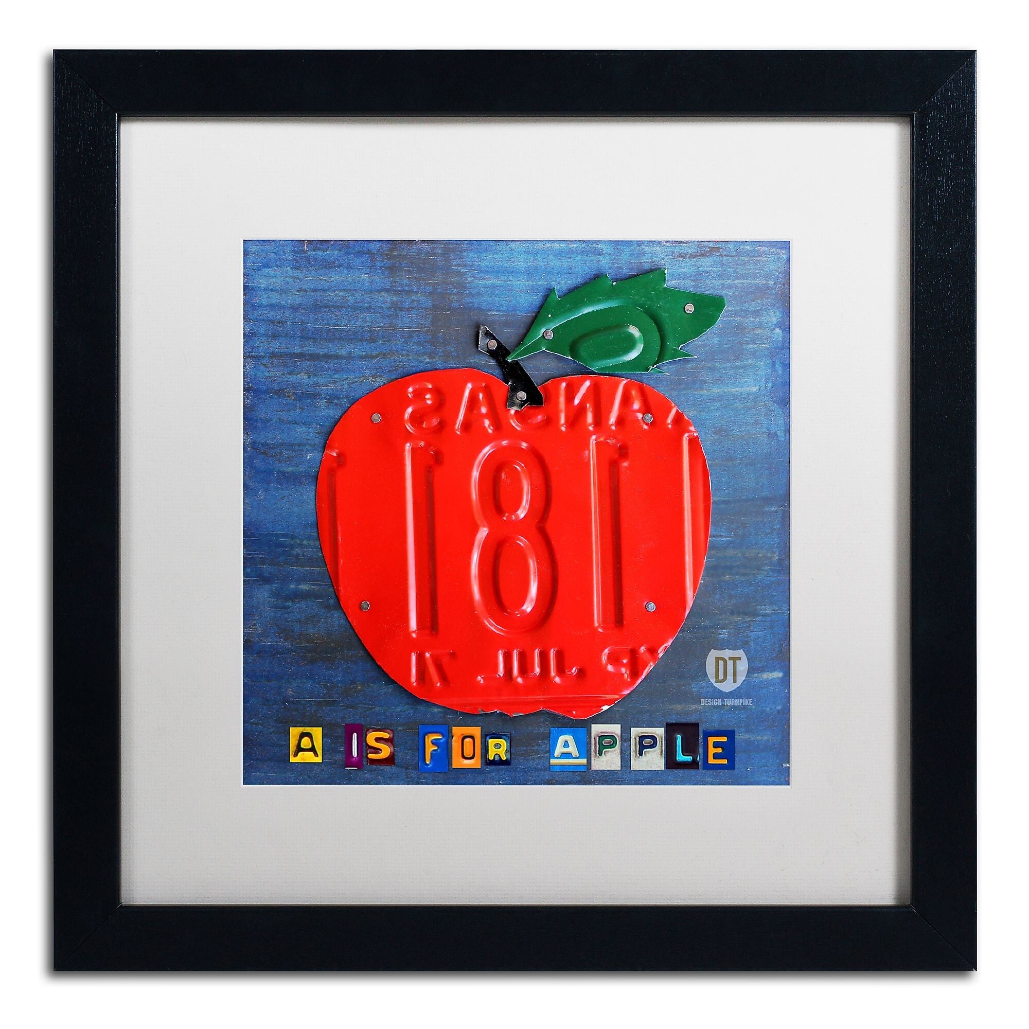 Trademark Fine Art ''Apple'' by Design Turnpike 16" x 16" White Matted Black Frame (ALI1297-B1616MF)