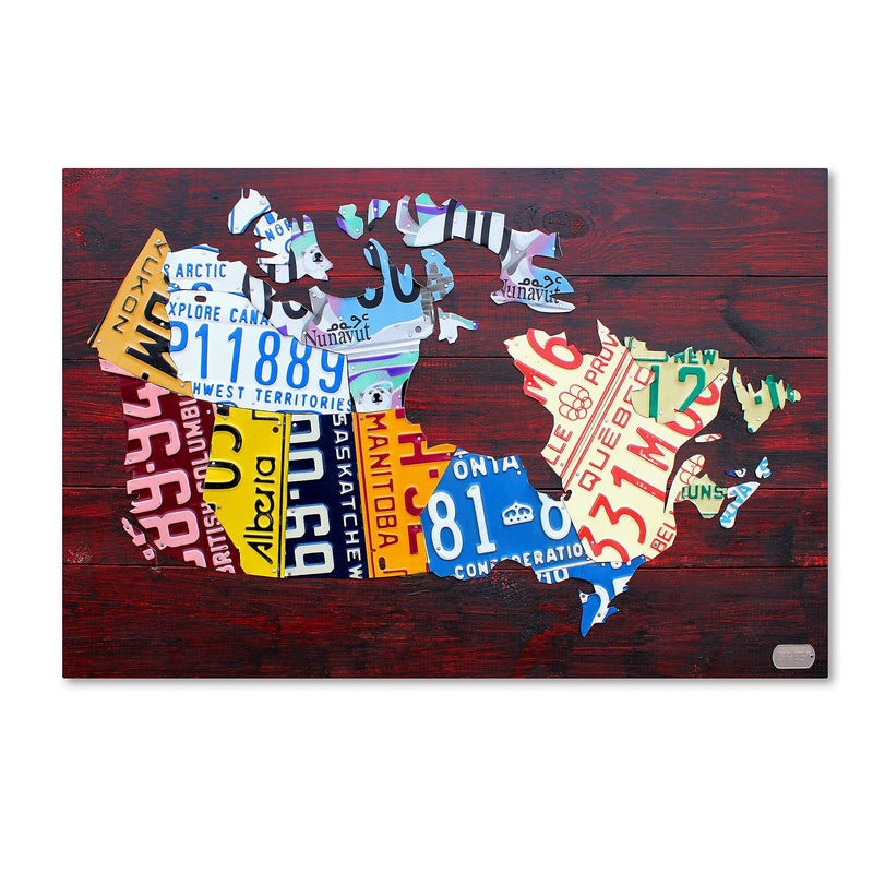 Trademark Fine Art ''Canada License Plate Map'' by Design Turnpike 22" x 32" Canvas Art (ALI1300-C2232GG)