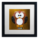 Trademark Fine Art ''Hoot The Owl'' by Design Turnpike 16" x 16" White Matted Black Frame (ALI1302-B1616MF)