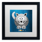 Trademark Fine Art ''Meow The Cat'' by Design Turnpike 16" x 16" White Matted Black Frame (ALI1303-B1616MF)