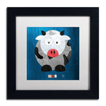Trademark Fine Art ''Moo The Cow'' by Design Turnpike 11" x 11" White Matted Black Frame (ALI1304-B1111MF)
