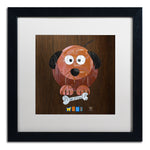 Trademark Fine Art ''Woof The Dog'' by Design Turnpike 16" x 16" White Matted Black Frame (ALI1305-B1616MF)