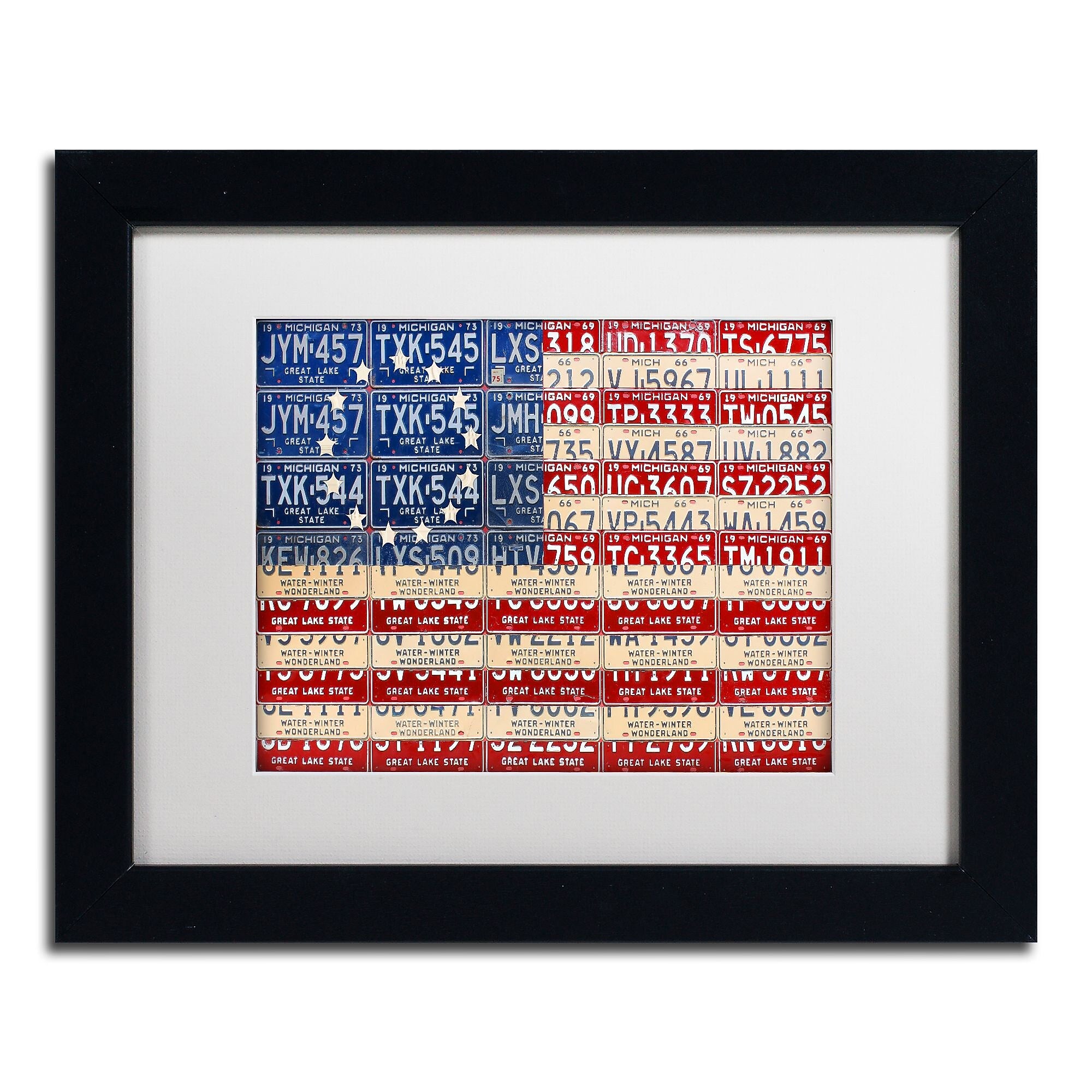 Trademark Fine Art ''Betsy Ross Flag'' by Design Turnpike 11" x 14" White Matted Black Frame (ALI1313-B1114MF)