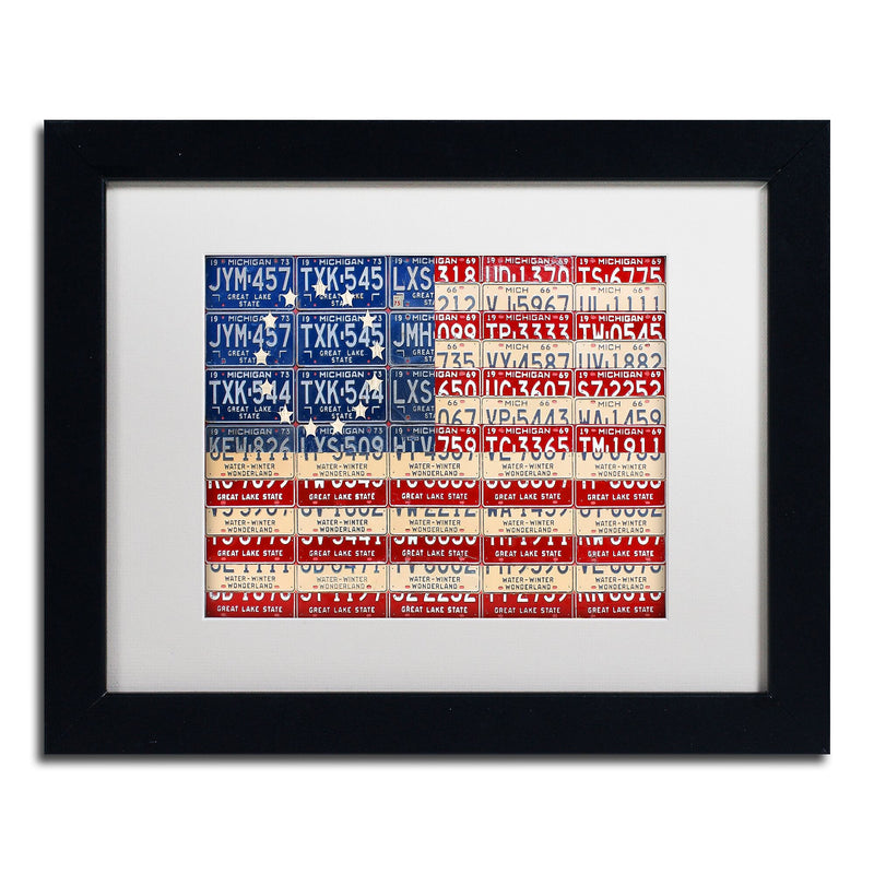 Trademark Fine Art ''Betsy Ross Flag'' by Design Turnpike 11" x 14" White Matted Black Frame (ALI1313-B1114MF)