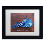 Trademark Fine Art ''Kentucky License Plate Map'' by Design Turnpike 11" x 14" White Matted Black Frame (ALI1314-B1114MF)
