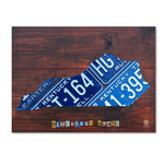 Trademark Fine Art ''Kentucky License Plate Map'' by Design Turnpike 35" x 47" Canvas Art (ALI1314-C3547GG)