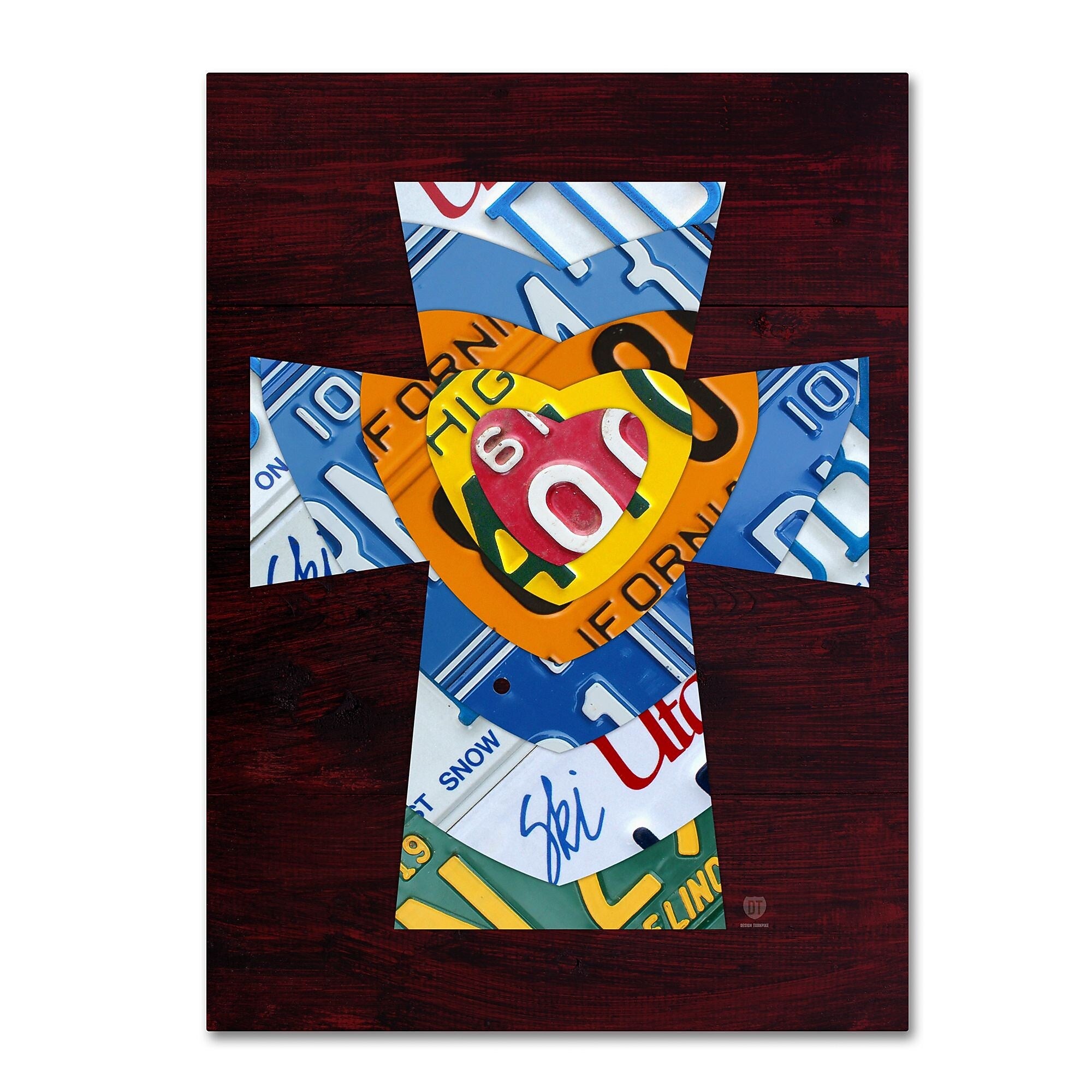 Trademark Fine Art ''Heart Cross'' by Design Turnpike 35" x 47" Canvas Art (ALI1316-C3547GG)