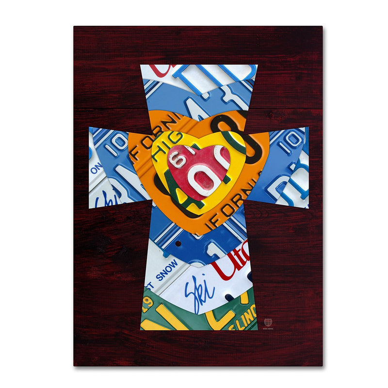 Trademark Fine Art ''Heart Cross'' by Design Turnpike 35" x 47" Canvas Art (ALI1316-C3547GG)