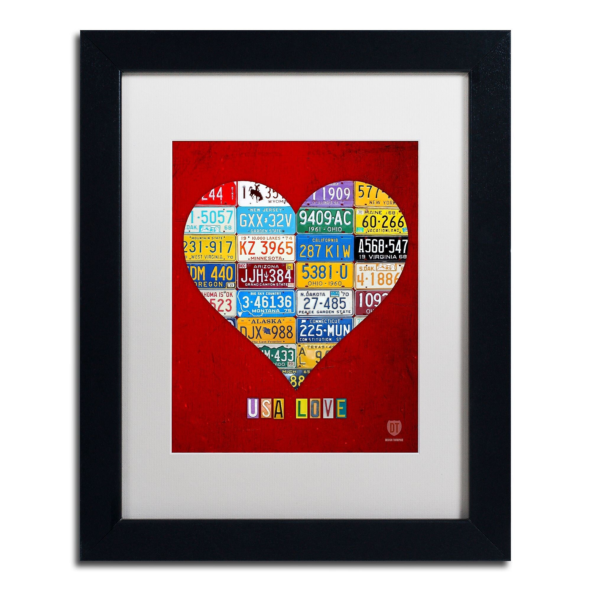 Trademark Fine Art ''Heart'' by Design Turnpike 11" x 14" White Matted Black Frame (ALI1317-B1114MF)