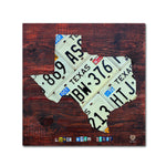 Trademark Fine Art ''Texas License Plate Map Large'' by Design Turnpike 35" x 35" Canvas Art (ALI1323-C3535GG)