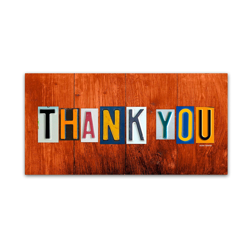 Trademark Fine Art ''Thank You'' by Design Turnpike 16" x 32" Canvas Art (ALI1326-C1632GG)