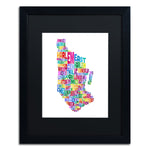 Trademark Fine Art ''Manhattan New York Typography Map'' by Michael Tompsett 16" x 20" Black Frame (MT0505-B1620BMF)