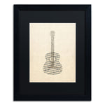 Trademark Fine Art ''Acoustic Guitar Old Sheet Music'' by Michael Tompsett 16" x 20" Black Frame (MT0506-B1620BMF)