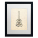 Trademark Fine Art ''Acoustic Guitar Old Sheet Music'' by Michael Tompsett 16" x 20" Black Frame (MT0506-B1620MF)