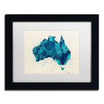 Trademark Fine Art ''Australia Paint Splashes Map 2'' by Michael Tompsett 11" x 14" White Matted Black Frame (MT0516-B1114MF)