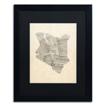 Trademark Fine Art ''Old Sheet Music Map of Kenya'' by Michael Tompsett 16" x 20" Black Frame (MT0523-B1620BMF)