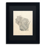 Trademark Fine Art ''Old Sheet Music Map of Wisconsin'' by Michael Tompsett 11" x 14" Black Frame (MT0537-B1114BMF)