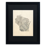 Trademark Fine Art ''Old Sheet Music Map of Wisconsin'' by Michael Tompsett 16" x 20" Black Frame (MT0537-B1620BMF)