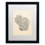 Trademark Fine Art ''Old Sheet Music Map of Wisconsin'' by Michael Tompsett 16" x 20" Black Frame (MT0537-B1620MF)
