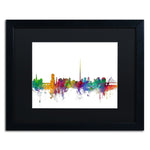Trademark Fine Art ''Dublin Ireland Skyline'' by Michael Tompsett 16" x 20" Black Matted Black Frame (MT0540-B1620BMF)
