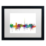 Trademark Fine Art ''Dublin Ireland Skyline'' by Michael Tompsett 16" x 20" White Matted Black Frame (MT0540-B1620MF)
