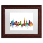 Trademark Fine Art ''Coventry England Skyline'' by Michael Tompsett 11" x 14" White Matted Wood Frame (MT0541-W1114MF)