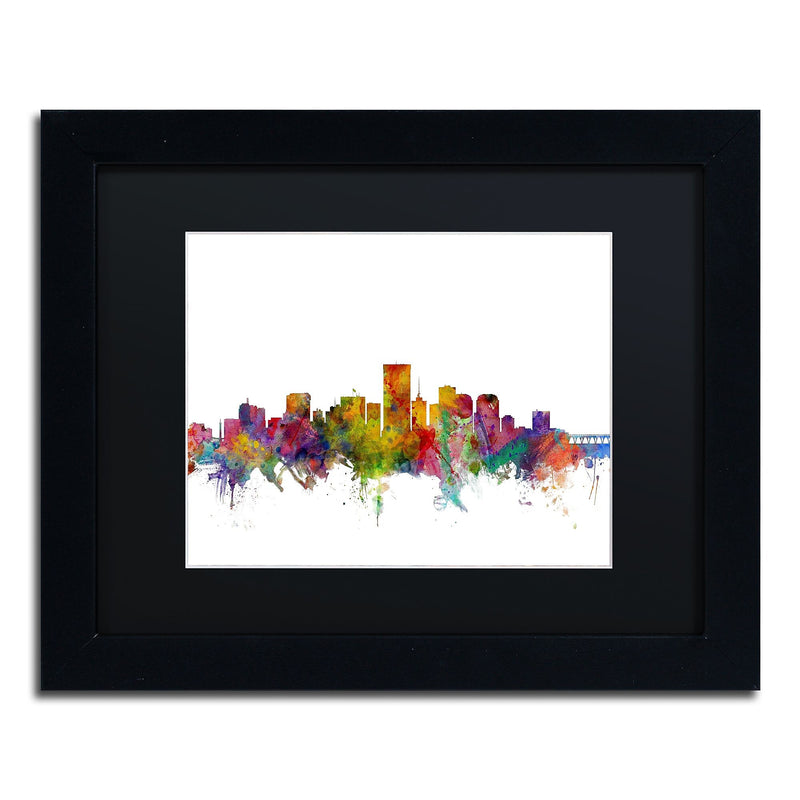 Trademark Fine Art ''Richmond Virginia Skyline'' by Michael Tompsett 11" x 14" Black Matted Black Frame (MT0542-B1114BMF)