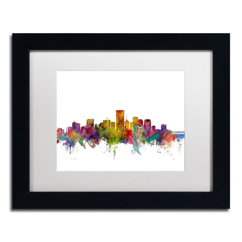 Trademark Fine Art ''Richmond Virginia Skyline'' by Michael Tompsett 11" x 14" White Matted Black Frame (MT0542-B1114MF)