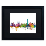 Trademark Fine Art ''Barcelona Spain Skyline'' by Michael Tompsett 16" x 20" Black Matted Black Frame (MT0544-B1620BMF)