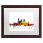 Trademark Fine Art ''Pittsburgh Pennsylvania Skyline'' by Michael Tompsett 16" x 20" White Matted Wood Frame (MT0548-W1620MF)