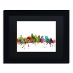 Trademark Fine Art ''Boston Massachusetts Skyline'' by Michael Tompsett 11" x 14" Black Matted Black Frame (MT0551-B1114BMF)